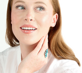 American West Sterling Silver Sleeping Beauty Turquoise Cluster Ring, Size 5